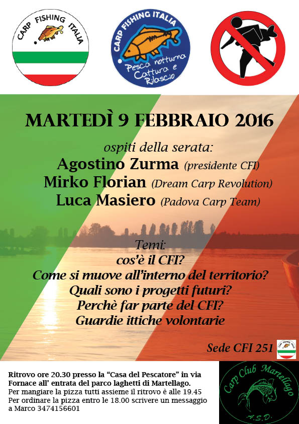 Serata conoscere Carpfishing Italia Sede CFI 251 Martellago